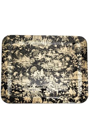 Fornasetti tropical-print wood tray - Black