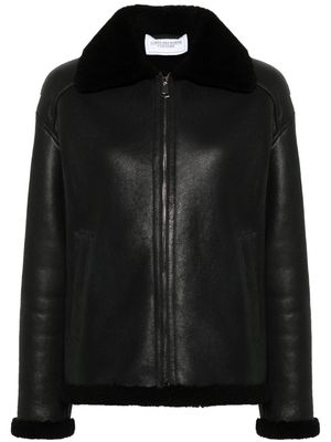 Forte Dei Marmi Couture shearling-trim leather jacket - Black