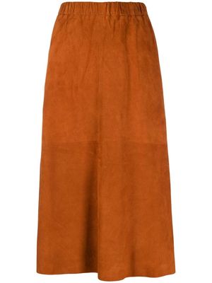 Forte Forte A-line leather midi skirt - Brown