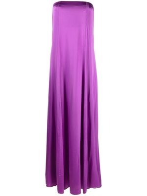 Forte Forte A-line strapless stretch-silk maxi dress - Purple