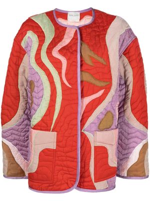 Forte Forte abstract-pattern quilted jacket - Red