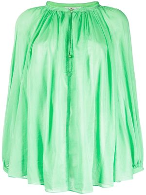 Forte Forte balloon-sleeve cotton-silk blouse - Green