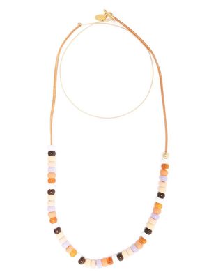 Forte Forte bead-embellished double-stranded necklace - Brown