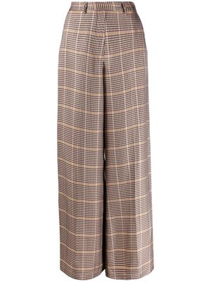 Forte Forte check-pattern flared trousers - Brown