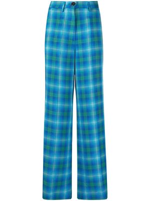 Forte Forte check-print wide-leg trousers - Blue