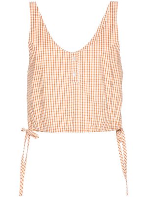 Forte Forte checked cropped top - Orange