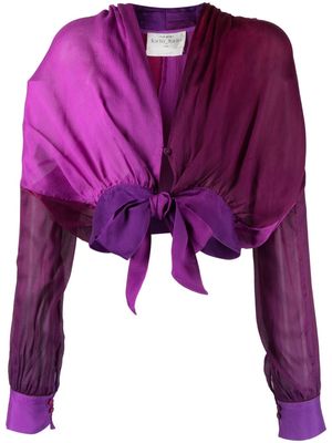 Forte Forte colour-block ruched silk shirt - Purple