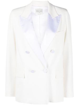 Forte Forte contrasting lapels double-breasted blazer - White