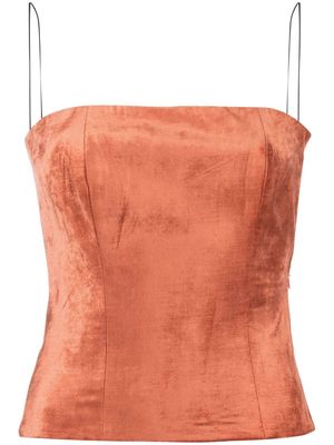 Forte Forte corset-style velvet top - Orange