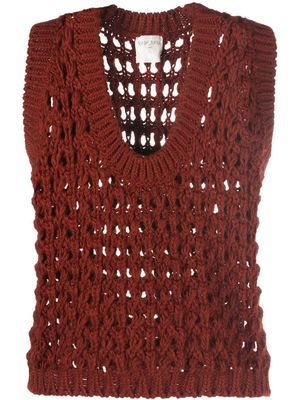 Forte Forte crochet-knit sleeveless top - Brown