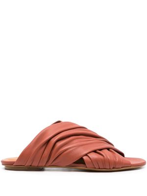Forte Forte cross-strap leather sandals - Brown