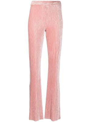 Forte Forte crushed-velvet flared trousers - Pink