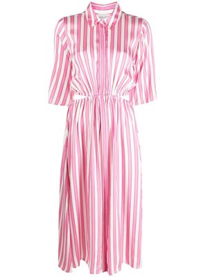 Forte Forte cut-out detail striped midi dress - Pink