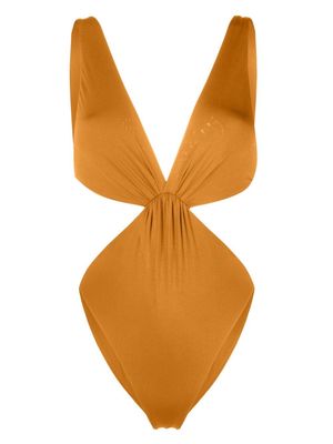 Forte Forte cut-out ruched swimsuit - Orange