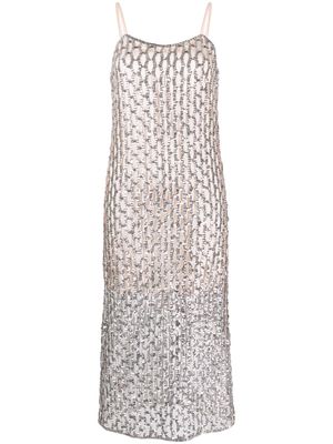 Forte Forte cut-out sequin maxi dress - Silver