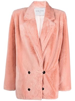 Forte Forte double-breasted faux-fur jacket - Pink