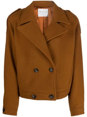 Forte Forte double-breasted wool jacket - Brown
