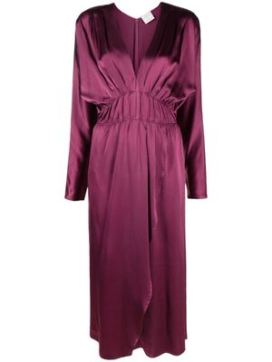 Forte Forte draped silk midi dress - Purple