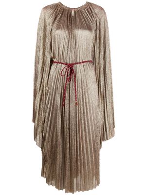 Forte Forte draped-sleeve pleated dress - Gold