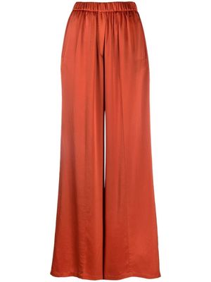 Forte Forte elasticated-waist silk palazzo trousers - Orange