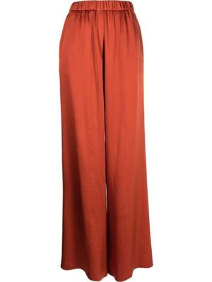 Forte Forte elasticated-waist silk wide-leg trousers - Orange