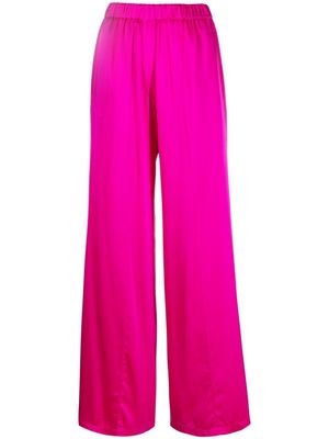 Forte Forte elasticated-waist silk wide-leg trousers - Pink