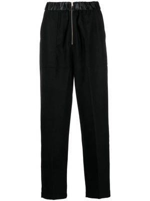 Forte Forte elasticated waistband wool-blend straight trousers - Black