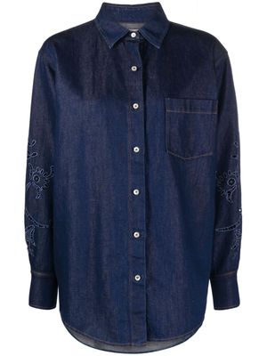 Forte Forte embroidered denim shirt - Blue