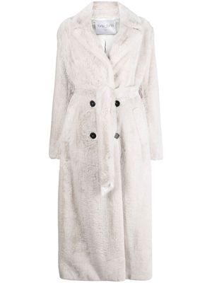 Forte Forte faux-fur double-breasted coat - White