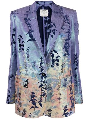 Forte Forte floral-devoré peak-lapels blazer - Purple