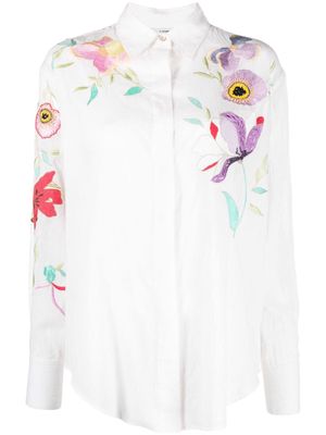 Forte Forte floral-embroidered cotton shirt - White