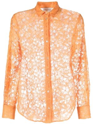 Forte Forte floral-lace shirt - Orange
