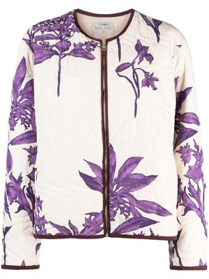 Forte Forte floral-pattern quilted jacket - Neutrals