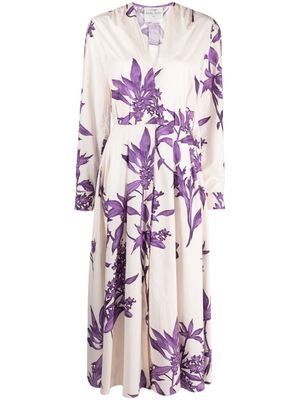 Forte Forte floral-print pleated maxi shirtdress - Neutrals