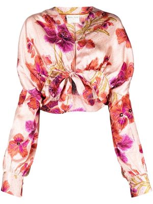 Forte Forte floral-print silk blouse - Pink