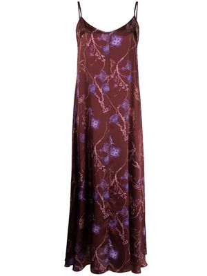 Forte Forte floral-print silk dress - Brown