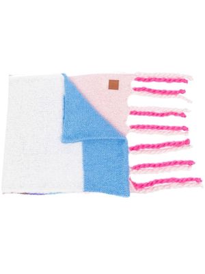 Forte Forte fringed colour-block scarf - Pink