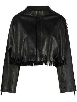 Forte Forte fringed leather jacket - Black