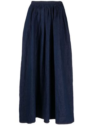 Forte Forte fully-pleated denim long skirt - Blue