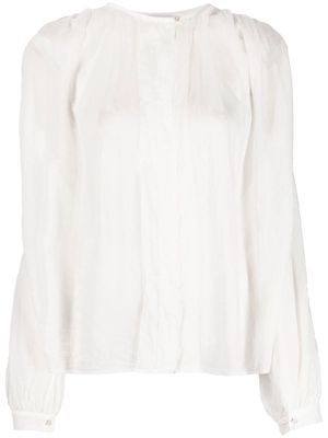 Forte Forte gathered cotton-blend blouse - White