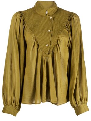 Forte Forte gathered long-sleeve shirt - Green