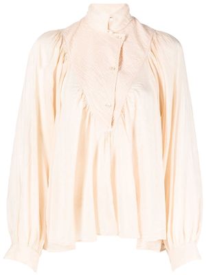 Forte Forte gathered long-sleeve shirt - Neutrals