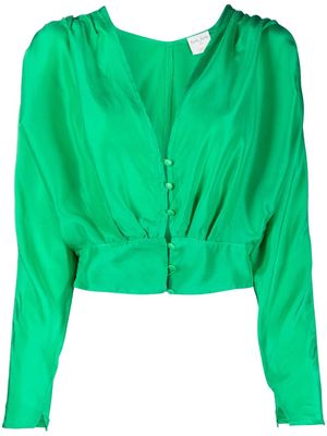 Forte Forte gathered silk blouse - Green