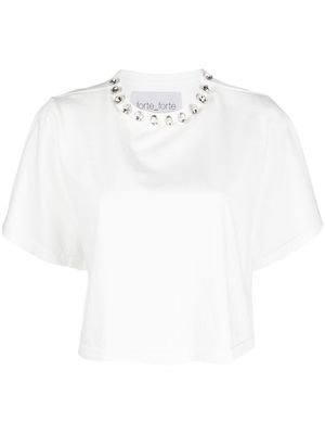 Forte Forte gem-embellished cotton T-shirt - White