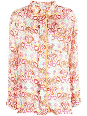 Forte Forte geometric-print tassel-detail shirt - Pink