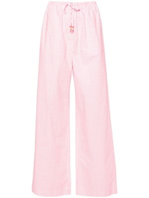 Forte Forte gingham-check wide-leg trousers - White