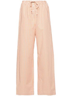 Forte Forte grid-print cotton trousers - Brown