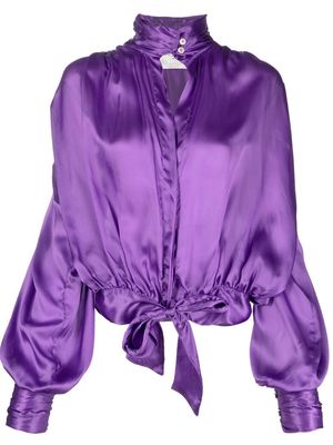 Forte Forte high-neck silk blouse - Purple