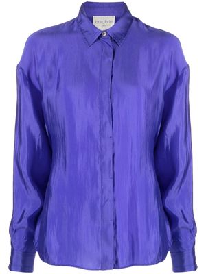 Forte Forte high-shine silk-blend shirt - Blue