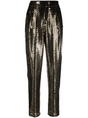 Forte Forte high-waist tapered metallic trousers - Gold